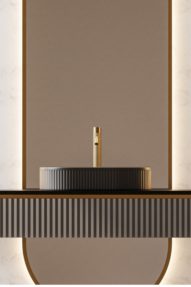 Раковина Abber Bequem AC2116MB, 57 х 36 см, фарфор, накладная, черная матовая 