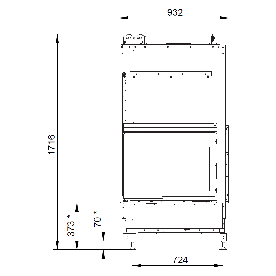 Каминная топка Palazzetti Ecomonoblocco WT 66R N11 
