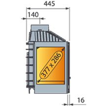Каминная топка LCI 7 GFL, стекло слева (Liseo Castiron) 