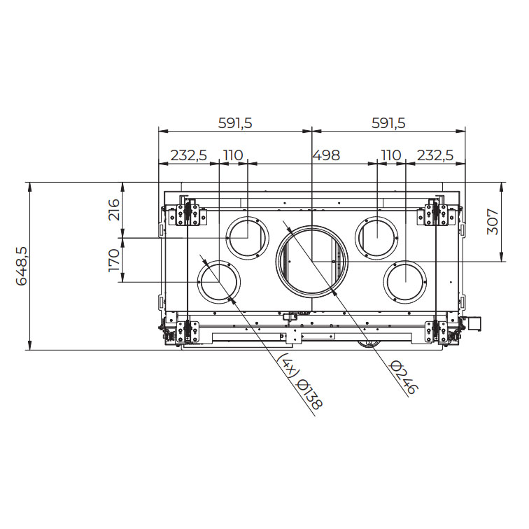 Каминная топка ECOMONOBLOCCO WT 16:9B V13 (Palazzetti) 