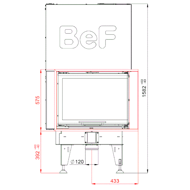 Каминная топка BeF Royal V8CP 