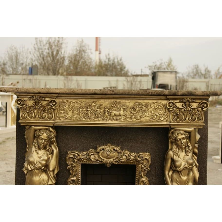 Портал Kaminopt Кариатида из Мрамора Имперадор Дарк 