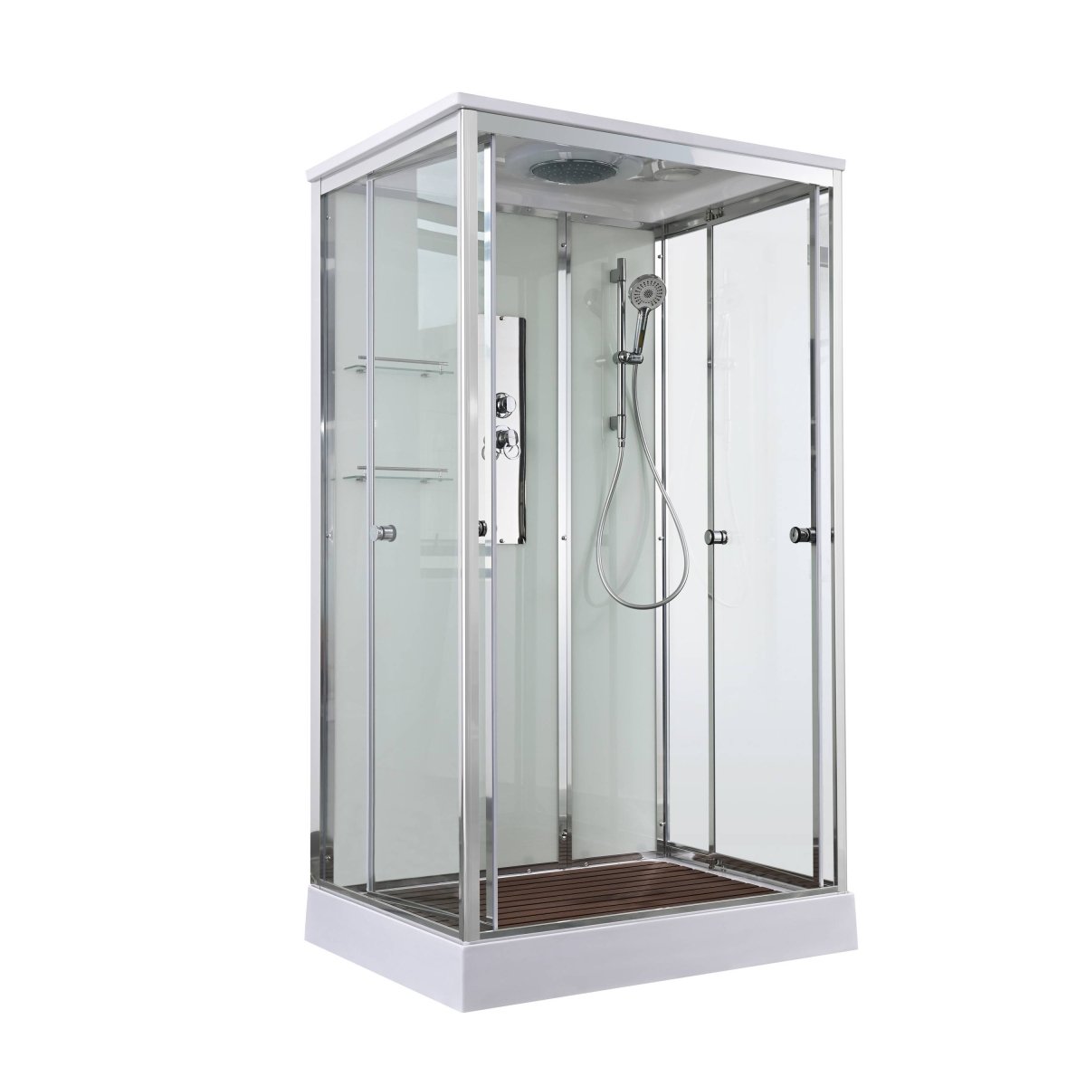 Душевая кабина AvaCan V2012 78250, 120 x 90 см, с крышей, поддон низкий, стекло прозрачное, профиль хром 