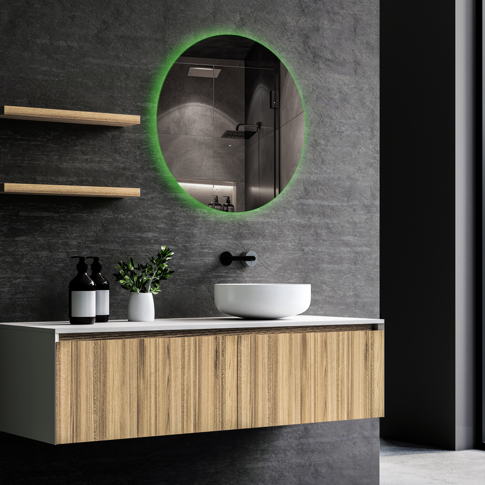 Зеркало Abber Mond AG6204SSmart, 77 см, с подсветкой, SMART-управление, цвет белый 