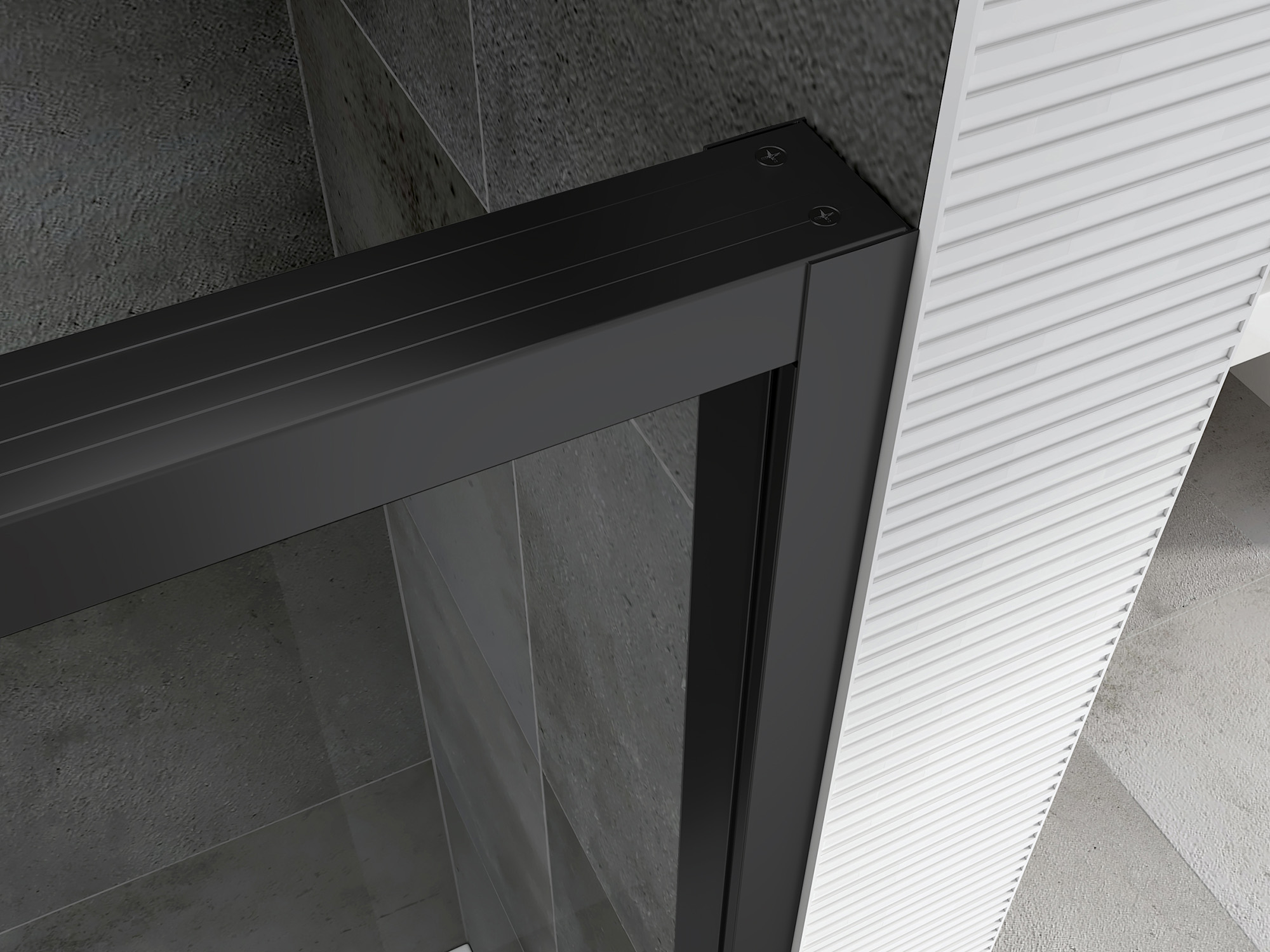Душевой уголок Abber Komfort AG93170B-S102B, 170 х 100 см, стекло прозрачное, профиль черный 