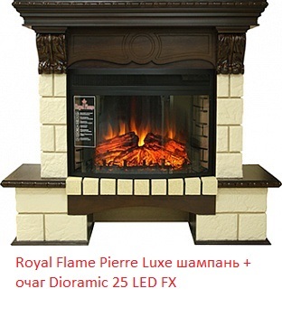 Портал Royal Flame Pierre Luxe шампань под очаг Dioramic 25 FX 