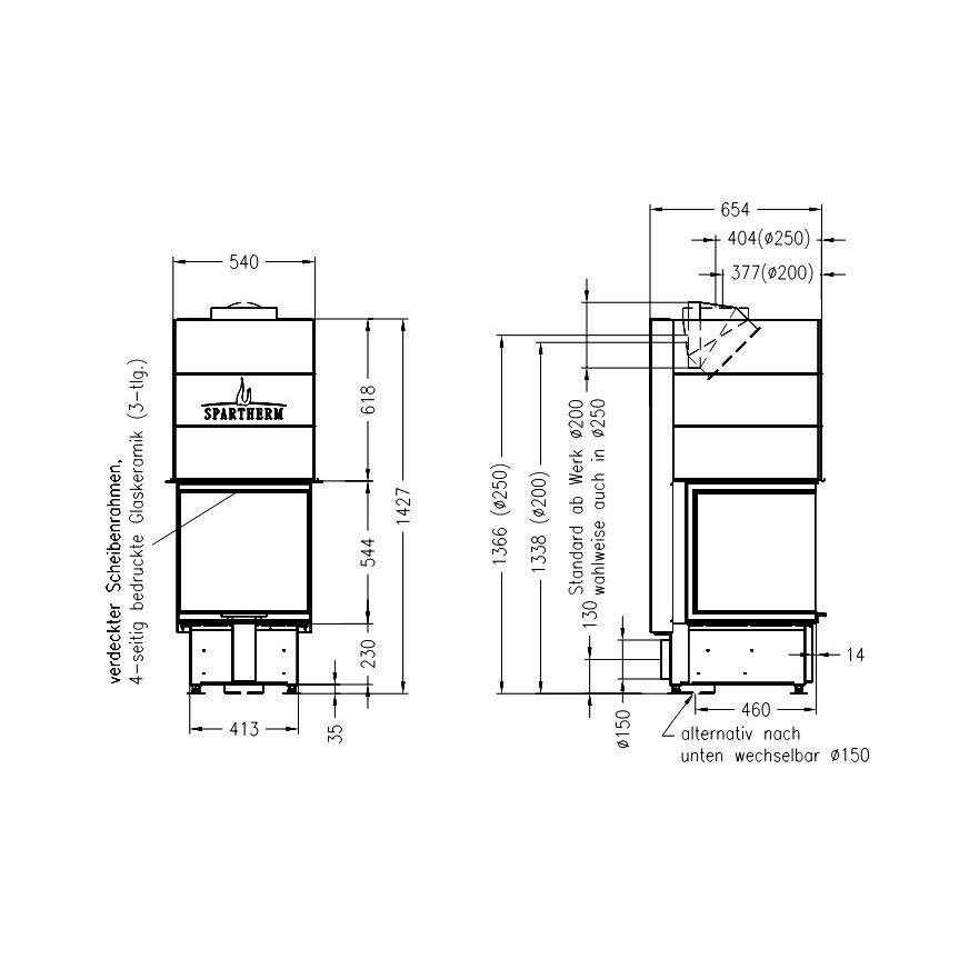 Каминная топка SPARTHERM Arte U-50h 