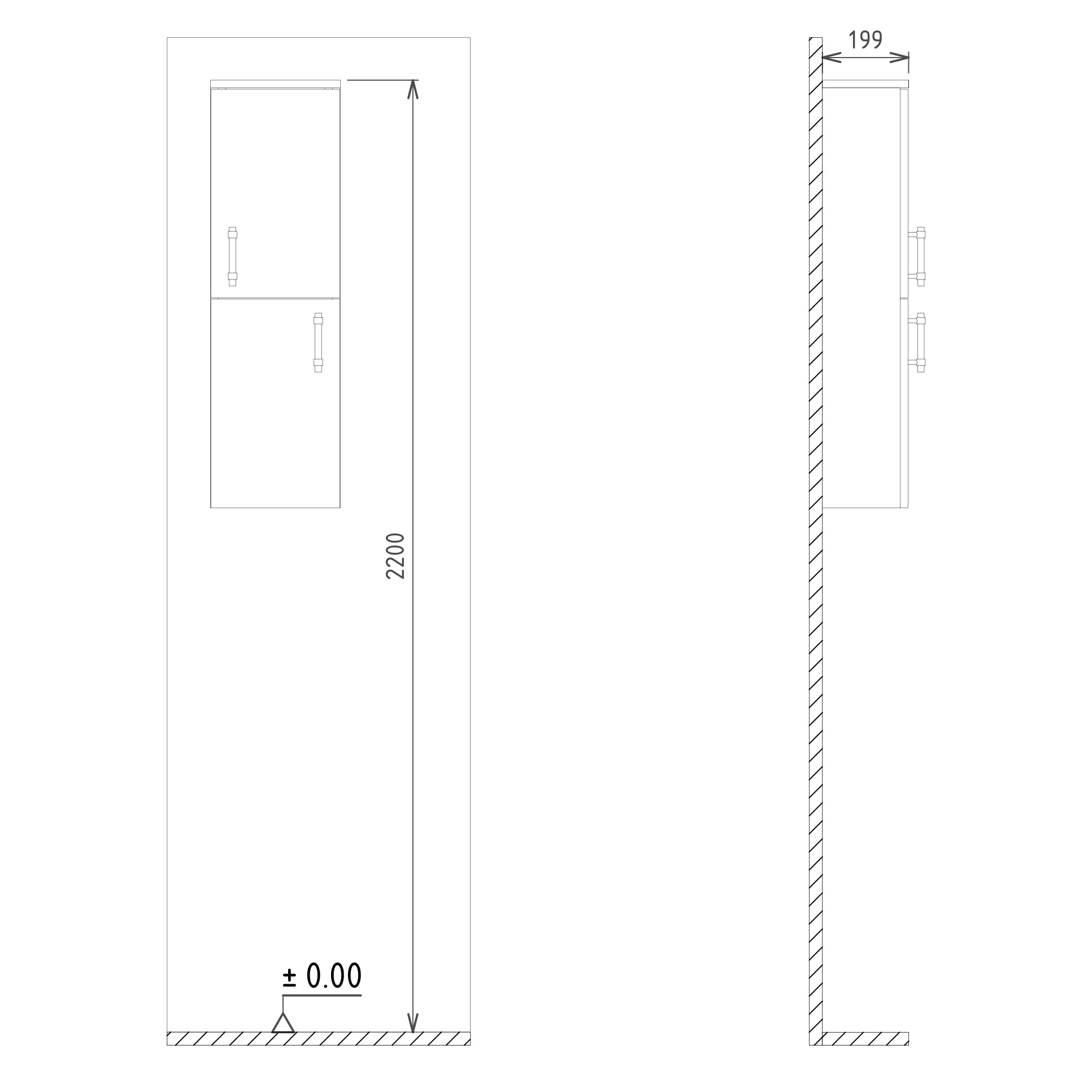 Пенал Orka Knidos 3000988, 30 х 100 см, подвесной, цвет Legnano 