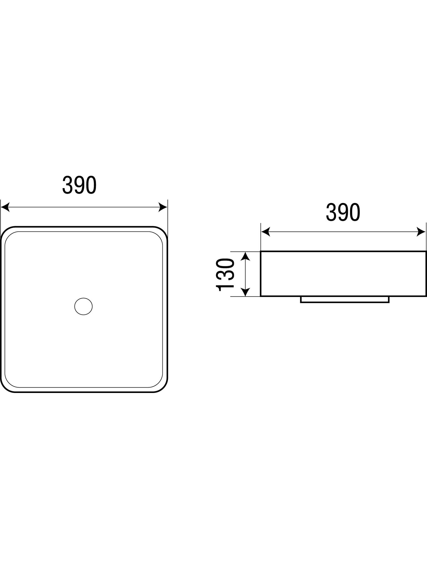 WW ELBACH 2196 Раковина накладная 309х390х130 