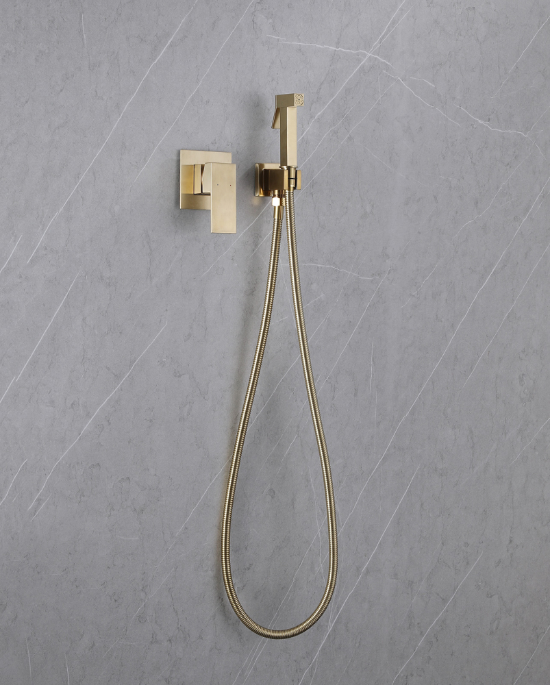 Гигиенический душ Abber Daheim, AF8225G, со смесителем, золото матовое 