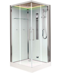 Душевая кабина Timo Premium H-516, 100 x 100 см, c крышей, средний поддон, с гидромассажем, стекла прозрачное, профиль хром 