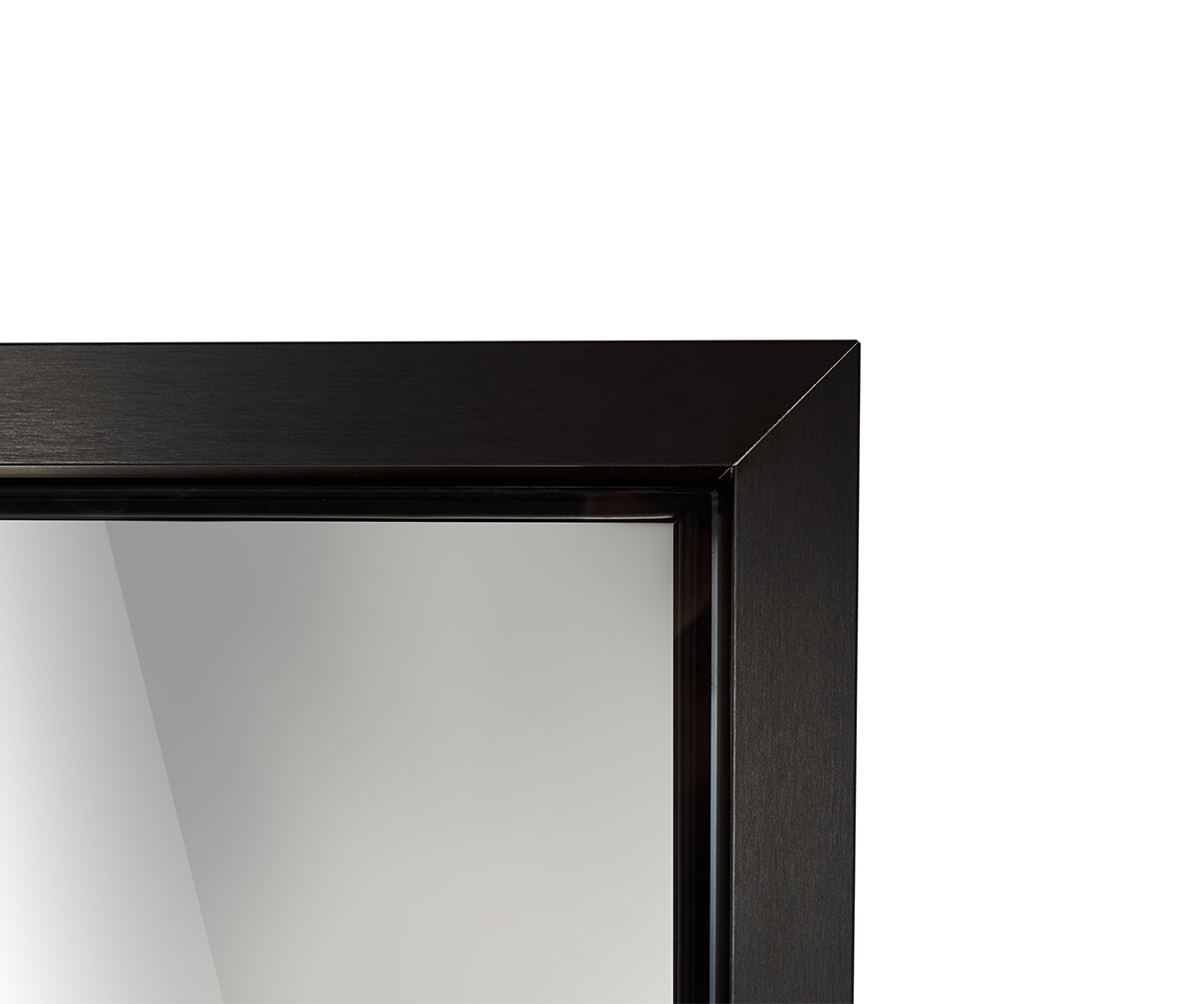 Дверь стеклянная (Diamond Black) графит, черный профиль 