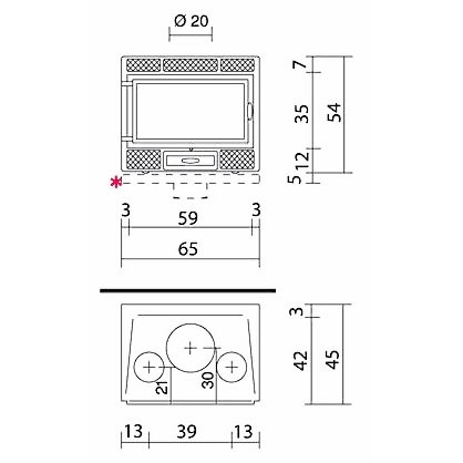 Каминная топка FIREBOX DECO 54 V (EdilKamin) 