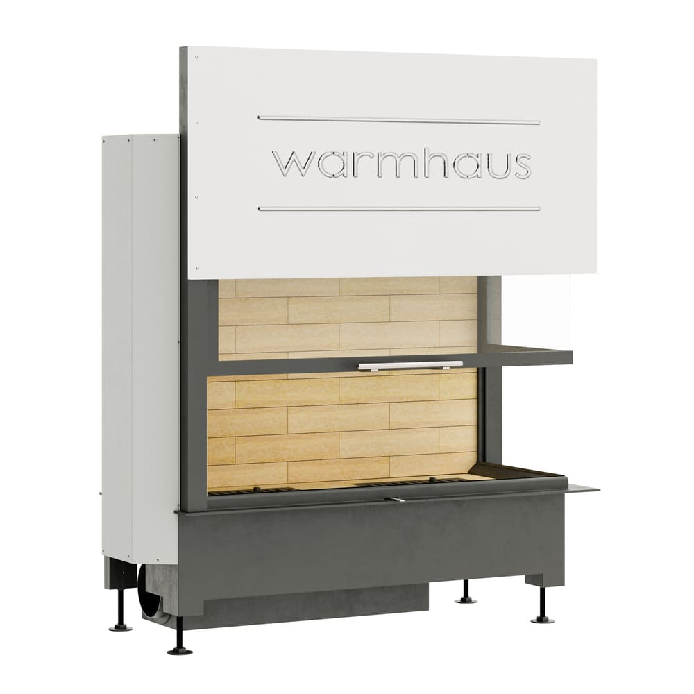 Каминная топка KANT R 100/57h (Warmhaus) с угловым стеклом правая, футеровка шамот 