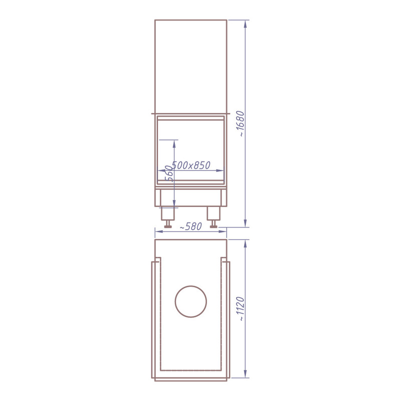 Каминная топка STAV 3VLF 850W 