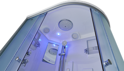 Душевой бокс Timo Standart T-5590, 90 x 90 см, c крышей, высокий поддон, стекла прозрачные, профиль хром 