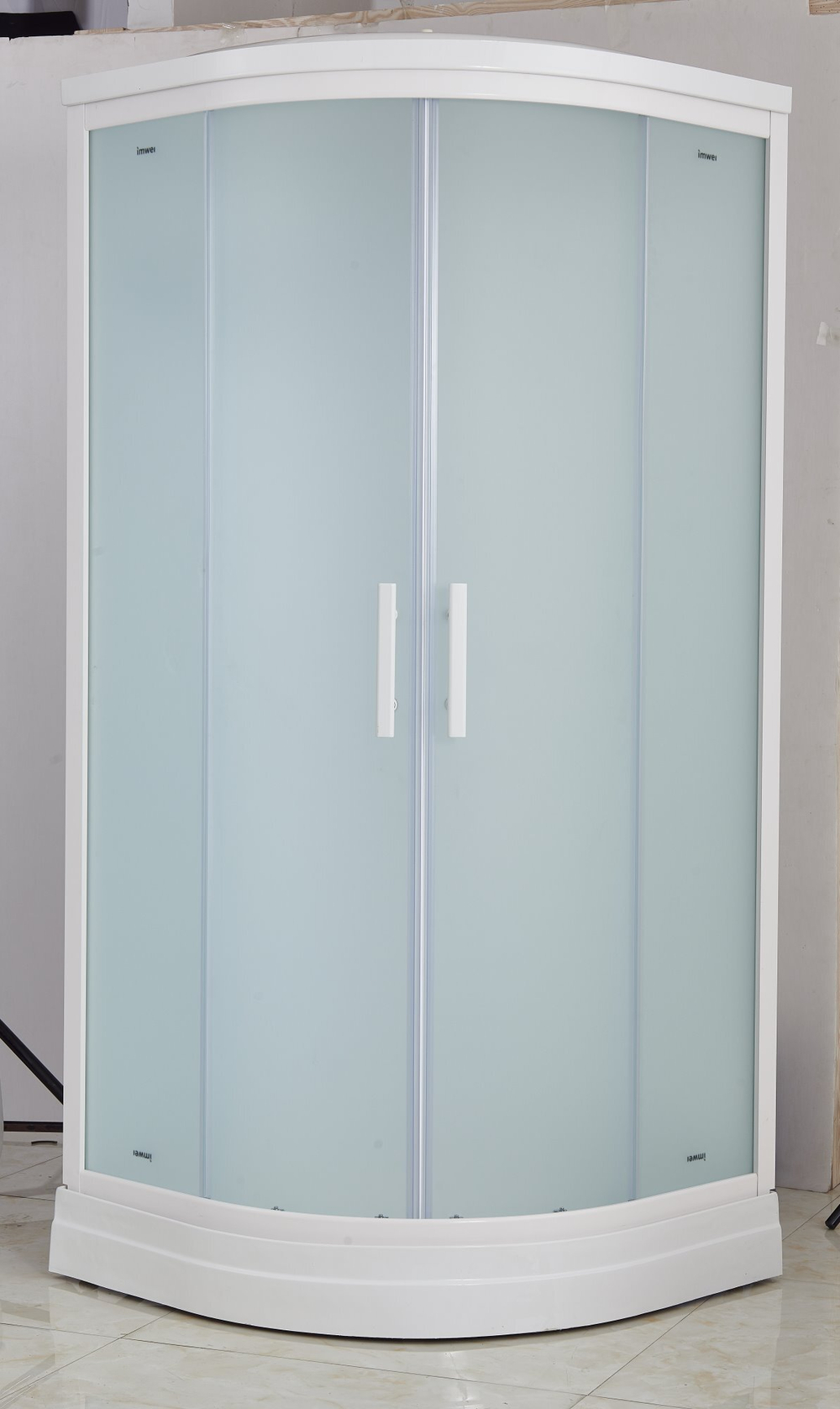 Душевая кабина Imwei XDL-09W, 90 x 90 см, средний поддон, с крышей, стекла прозрачные, профиль белый, анодированный, алюминиевый 