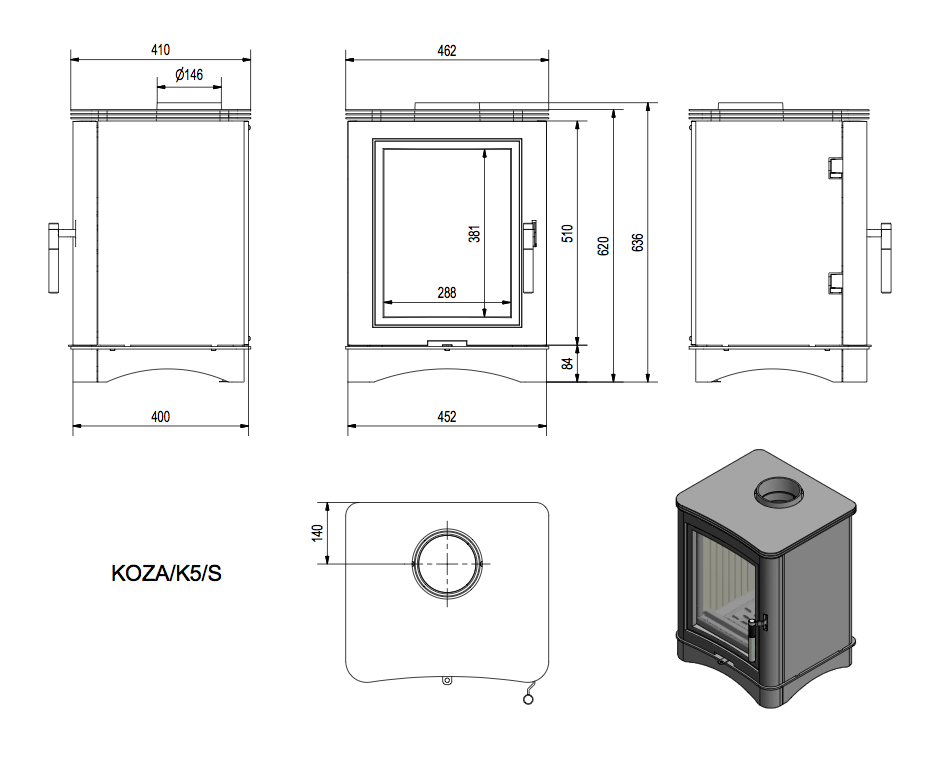 Печь Kratki Koza/K5/S 