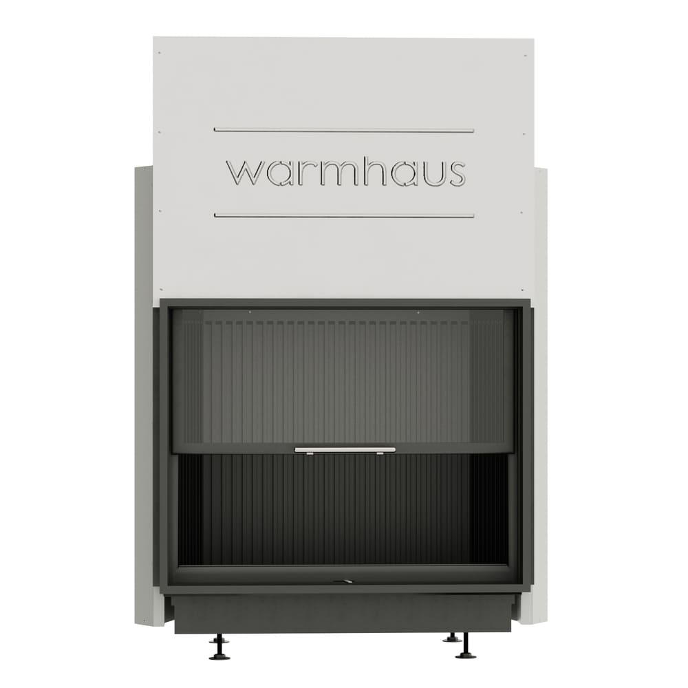 Каминная топка FLAT 100/80h (Warmhaus) с прямым стеклом, футеровка 3D панели 
