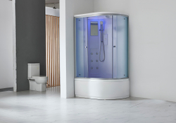 Душевой бокс Timo Standart T-5590, 90 x 90 см, c крышей, высокий поддон, стекла прозрачные, профиль хром 