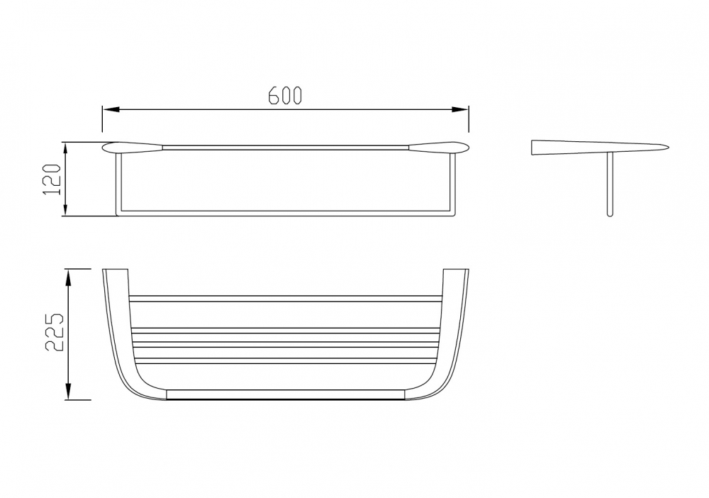Полотенцедержатель Abber Nord AA1554B, 60 см, цвет черный матовый 