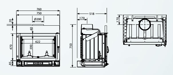 Каминная топка 148C (Supra) 