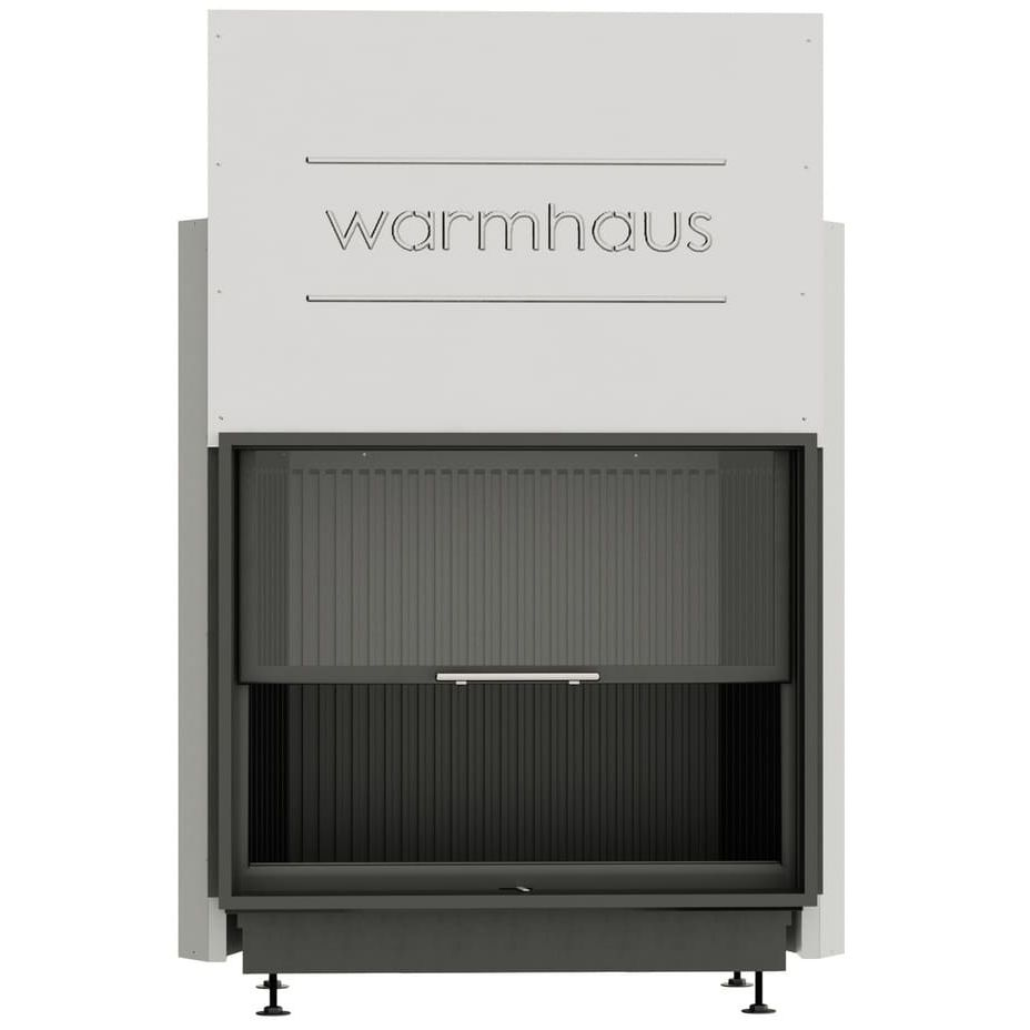 Каминная топка FLAT 87/70h (Warmhaus) с прямым стеклом, футеровка 3D панели 