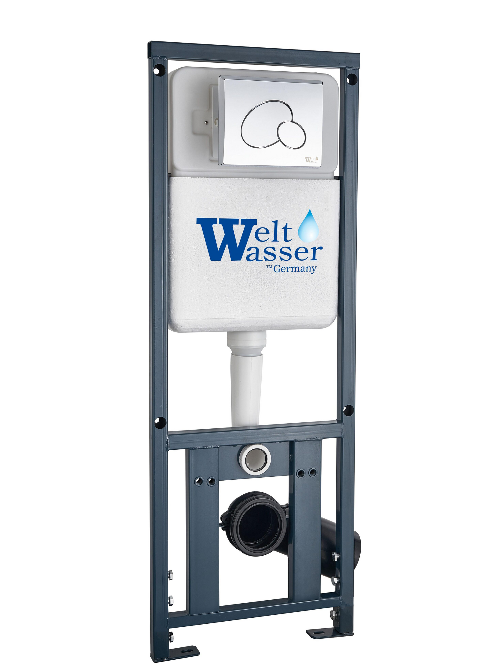 WeltWasser WW MARBERG 410 RD GL-WT Кнопка белая нажимная для инсталляции. Круглая 