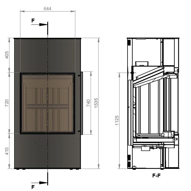 Печь камин EMBER Гордана 480 L+ BL 