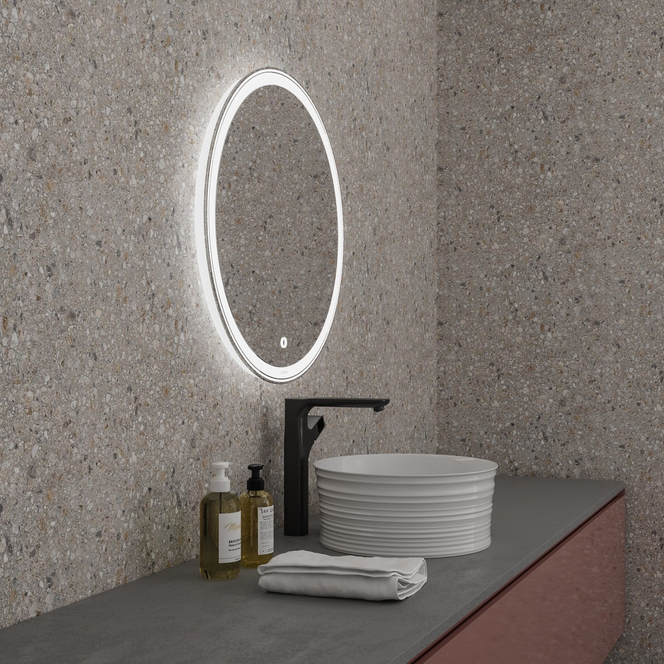 Зеркало SENTO D700 (700*700*45) LED с сенсорным выключателем 
