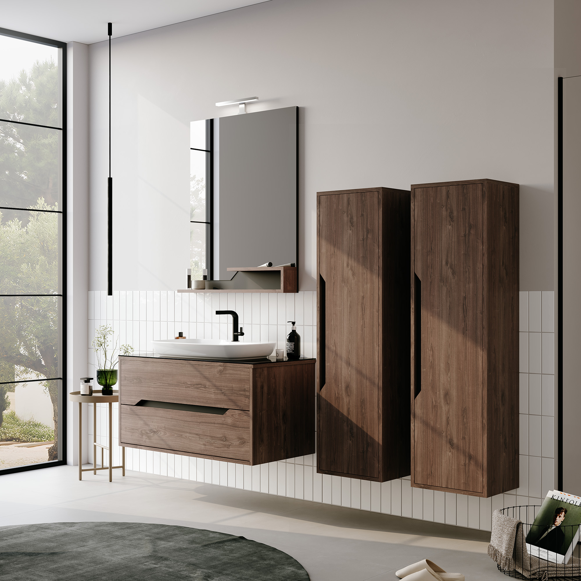 Зеркало Orka Galia 3000862, 80 см, с подсветкой, цвет коричневый 