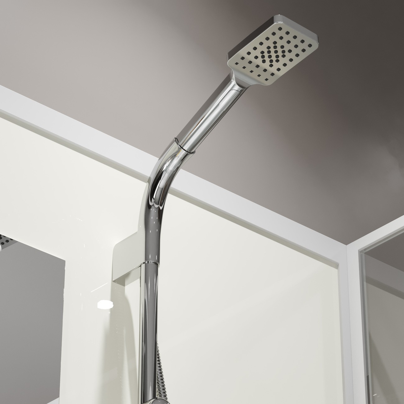 Душевая кабина Niagara Standart ST100/15Q/BK (100х100х200) квадрат,поддон 15см,распашная,проф.белый,без крыши,3 места 