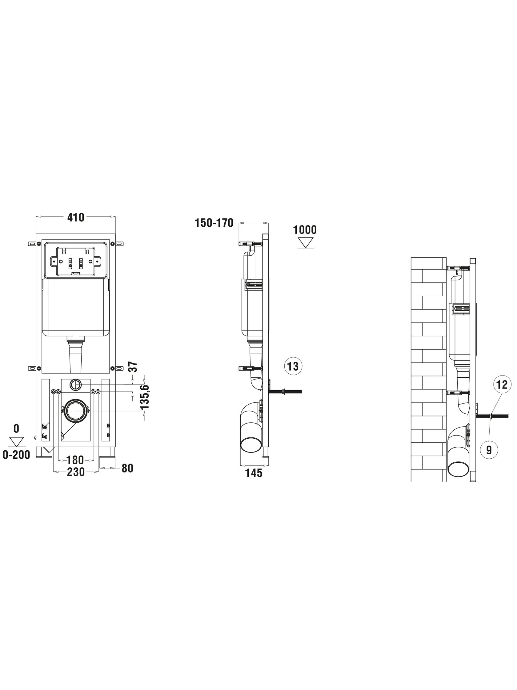 WeltWasser WW MARBERG 410 SE CR Инсталляция для унитаза. Квадратная хром кнопка. 