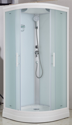Душевая кабина Imwei XDM-09FW, 90 x 90 см, средний поддон, с крышей, стекла матовые, профиль белый 