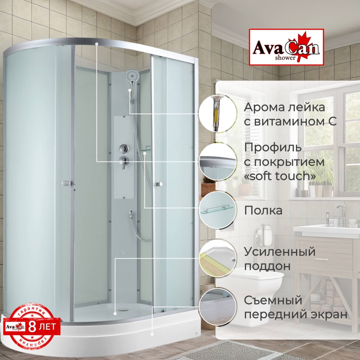 Душевая кабина C2012R N без крыши 