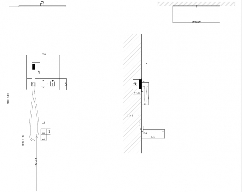 Душевая система Abber Daheim AF8254, термостатическая, на 3 потребителя, цвет хром 