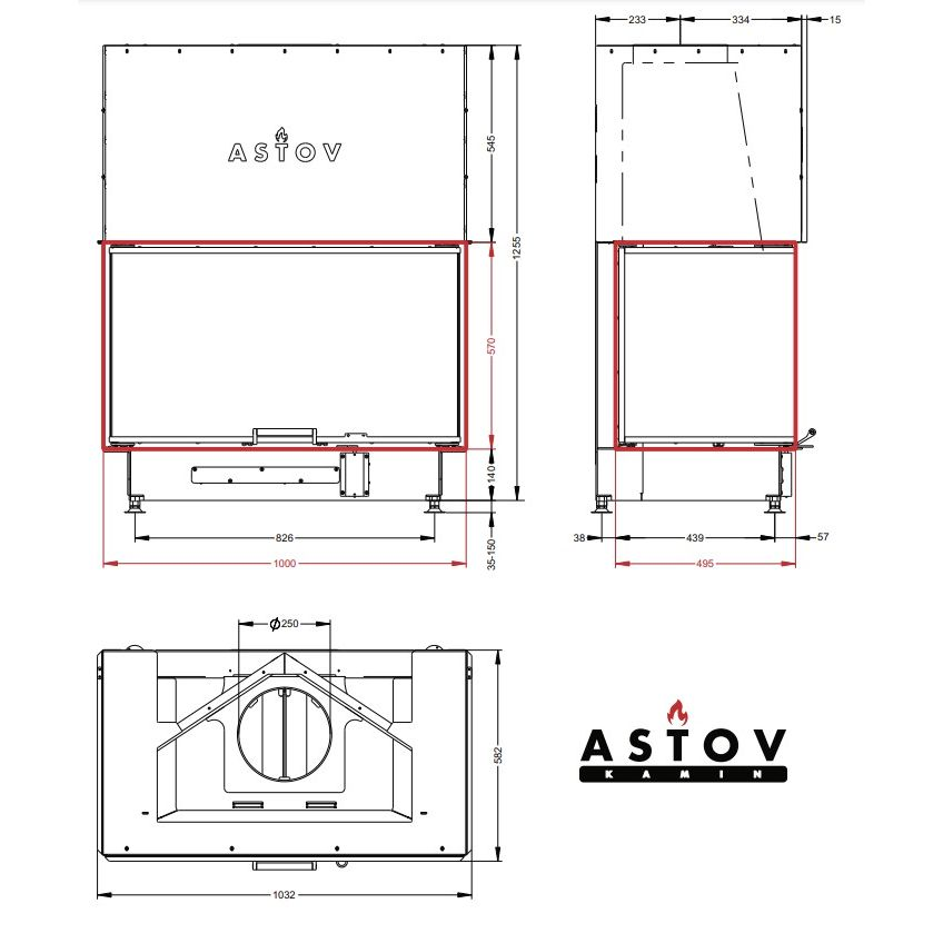 Каминная топка Астов П3С 10057 