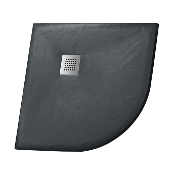 Душевой поддон Grossman Strong GR-S2100100 (100х100) из искусственного камня,1/4 круга,графит,1 место 