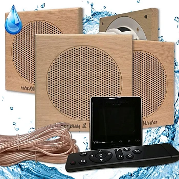 Комплект акустической системы Steam & Water 4 black SAUNA (квадратный) 