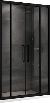 Душевая дверь Abber Schwarzer Diamant AG33180BH, 180 х 195 см, стекло прозрачное, профиль черный 