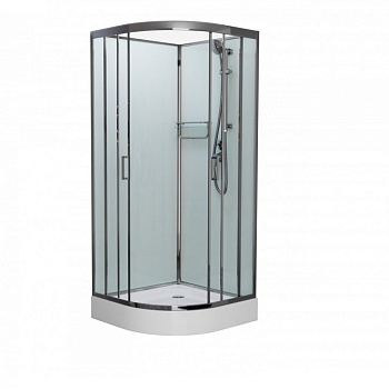Душевая кабина Frank F409 М Brilliant без крыши, 90 х 90 см, низкий поддон, стекла матовые, профиль хром, 20079 