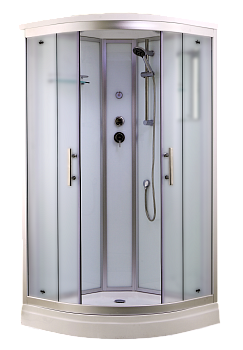 Душевая кабина Timo Standart T-6601SF 100 x 100 см, с крышей, с гидрозатвором, стекло Fabric, профиль Silver 