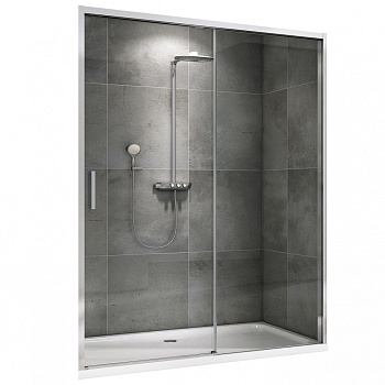 Душевая дверь Abber Komfort AG93130, 130 х 200 см, профиль хром, стекло прозрачное 