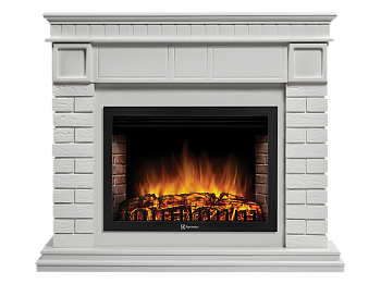 Портал Firelight Bricks 30 камень белый, белая эмаль 