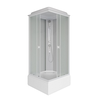 Душевая кабина Niagara Promo P100/26Q/MT, 100 x 100 см, с крышей, стекло матовое, профиль белый 