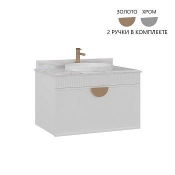 Тумба с раковиной Orka Molino 5004580, 80 см, подвесная, цвет белый матовый 