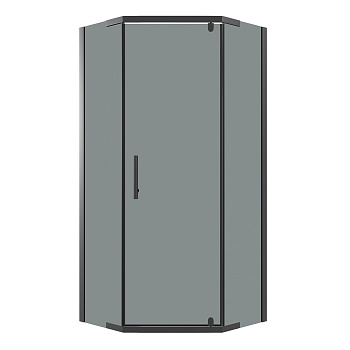 Душевое ограждение Niagara Eco NG-1010-14DT (100х100х190) трапеция,распашное,черный,стекло тонированное,1 место 
