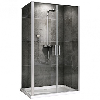 Душевой уголок Abber Sonnenstrand, 100 х 75 см, стекло прозрачное, профиль хром, AG04100C-S75 