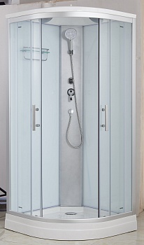 Душевая кабина Imwei XDM-09CH, 90 x 90 см, средний поддон, с крышей, стекла прозрачные, профиль серебристый 