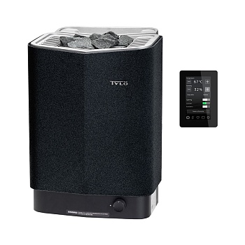 Печь для бани и сауны Tylo Sense Combi Elite 8 (Пульт Elite в комплекте, 8 кВт, 6-12 м³, парогенератор 2,2 кВт, 20 кг камней, черный цвет) 
